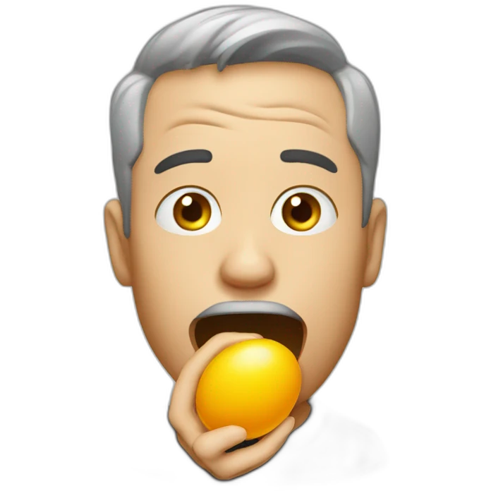 Man licking egg emoji
