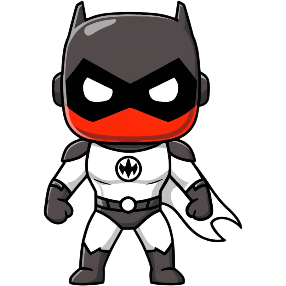 superhero funko pop style cartoonish sticker emoji