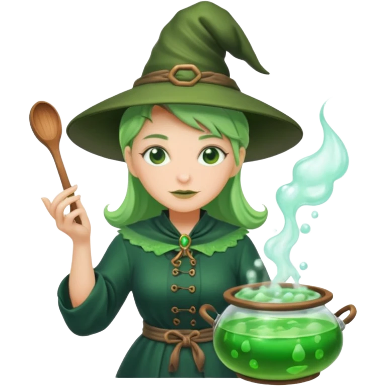 green witch cooking potion emoji