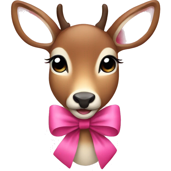cute deer with a pink bow emoji