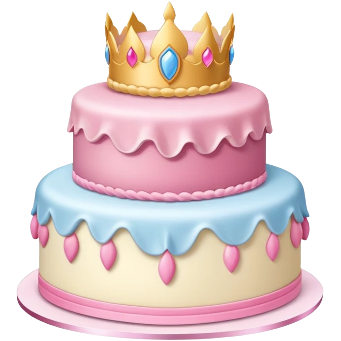 Sleeping beauty tiered vanilla cake emoji