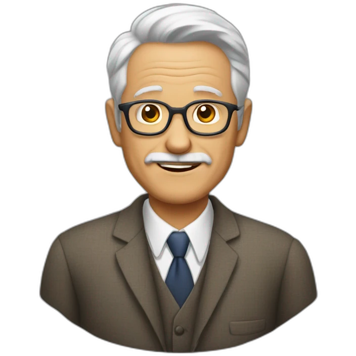 Hombre calvo de 70 años emoji