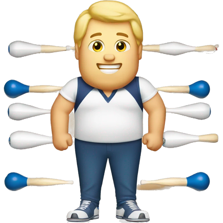 Fat blonde guy playing bowling  emoji
