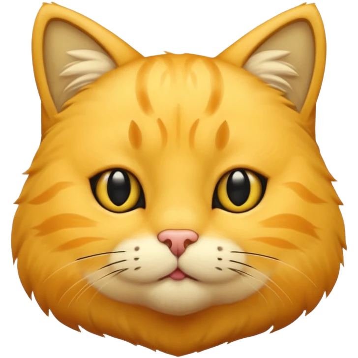 a yellow cat head with black eyes and not too chubby cheeks emoji