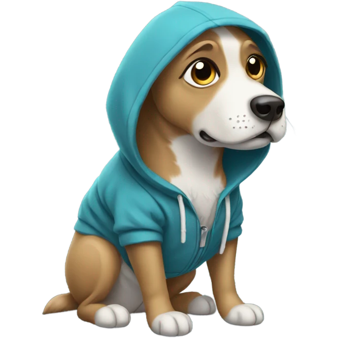 Dog wearing a hoodie emoji
