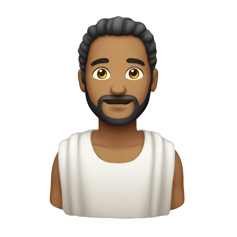 Uomo con capelli lunghi e tunica emoji