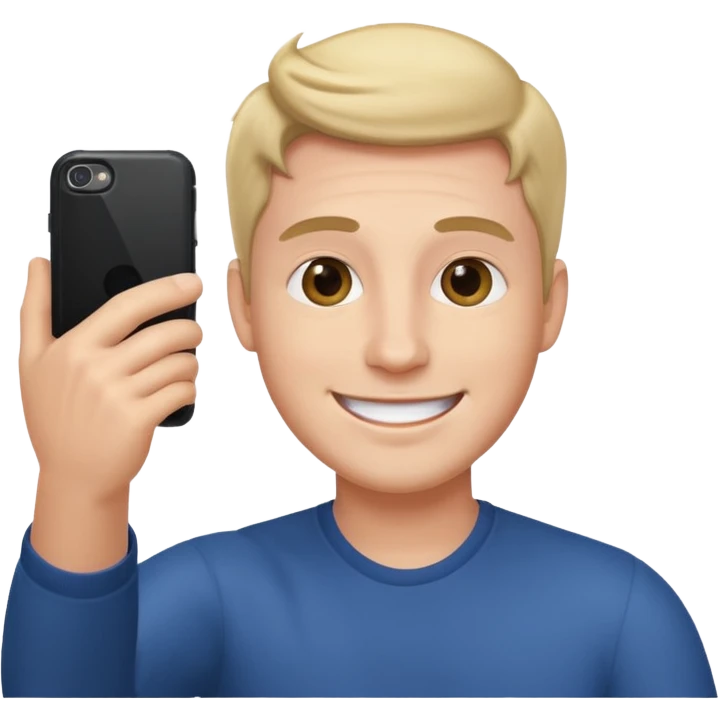 male taking selfie emoji