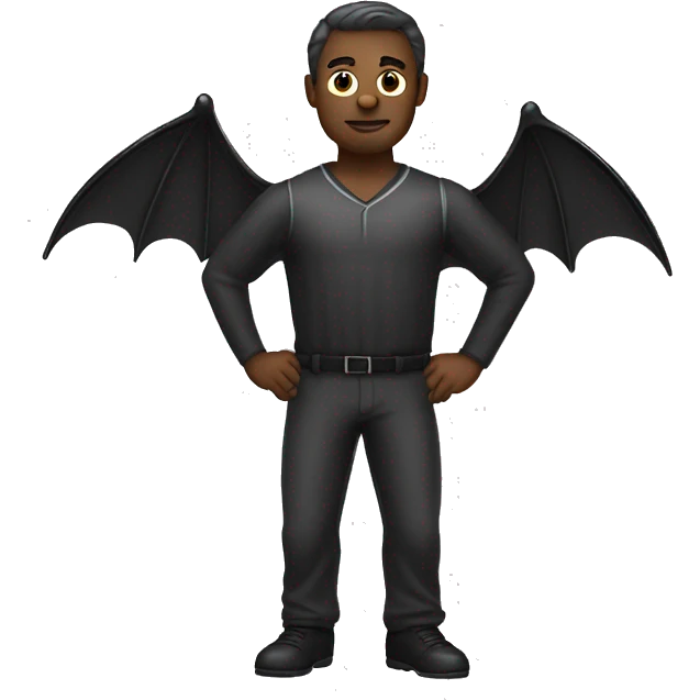 man with bat wings and ball emoji