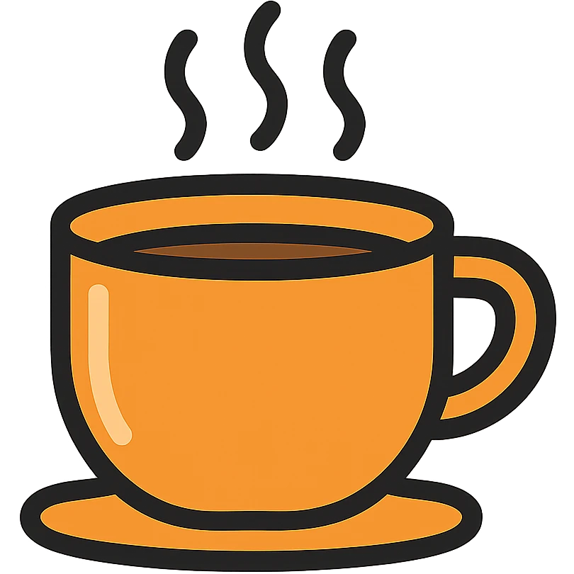 color outlined coffee cup icon, warm and inviting emoji
