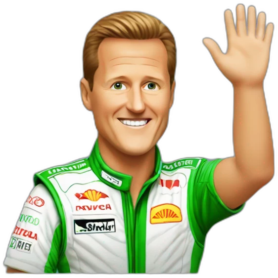Michael Schumacher waving emoji