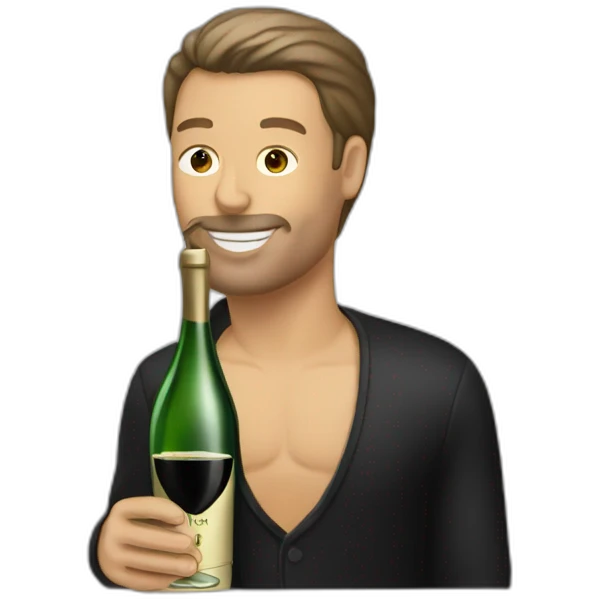man drinking a dom perignon emoji
