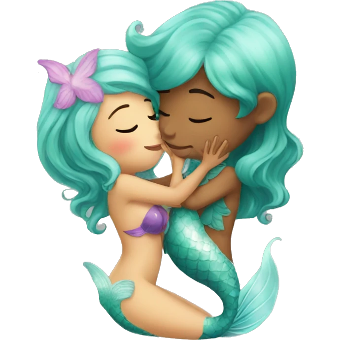 little cute mermaid kiss emoji