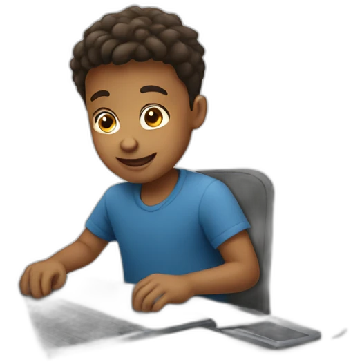 boy using laptop emoji