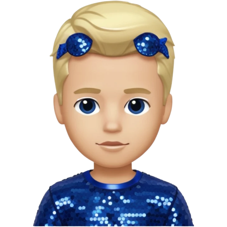 Cameron from Bratz Boyz with blonde hair and dark blue sequin outfit emoji