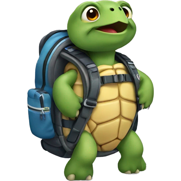 Turtle with a backpack emoji