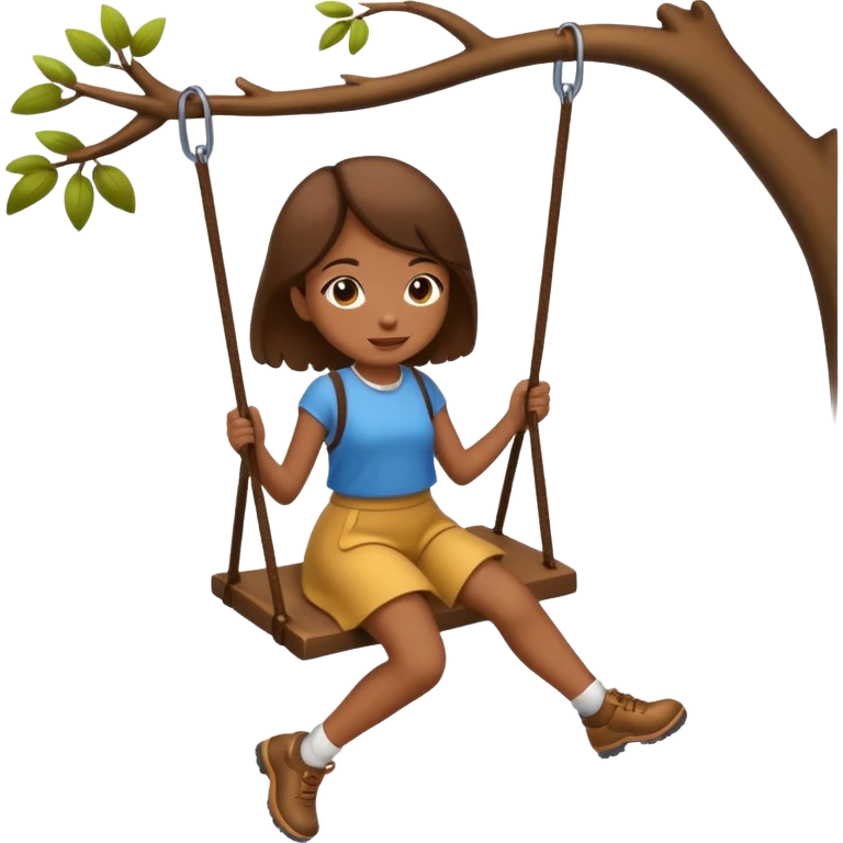 swing hike brown girl  emoji