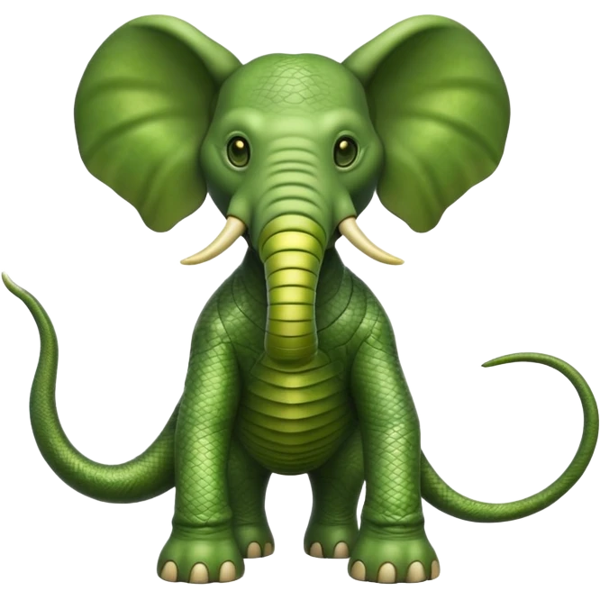 Alien elephant] full body green with snake skin  emoji
