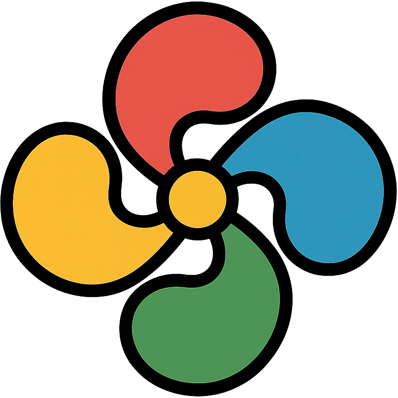 lauburu (Basque cross) icon with lineal color and black outlines emoji