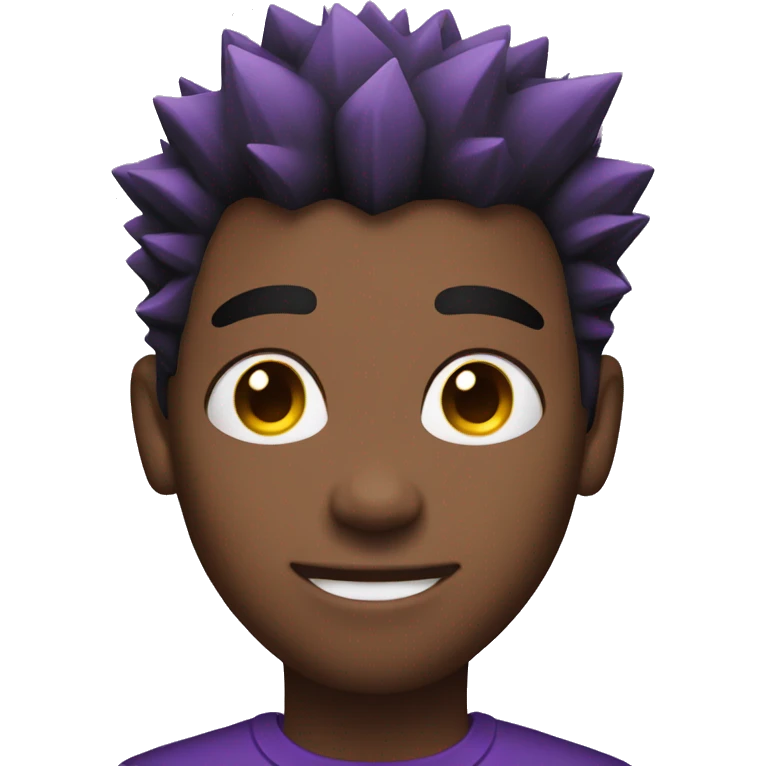 Gay black person with purple spiky hair  emoji