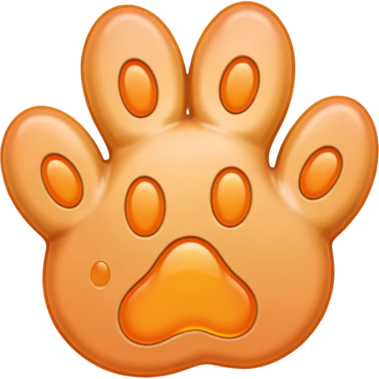 a light pastel orange pawprint emoji
