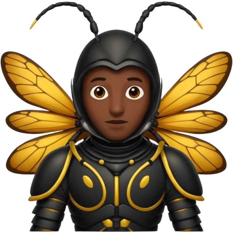 black  insect costumed man emoji