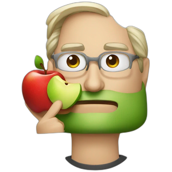 Steve Jobs eating apple emoji
