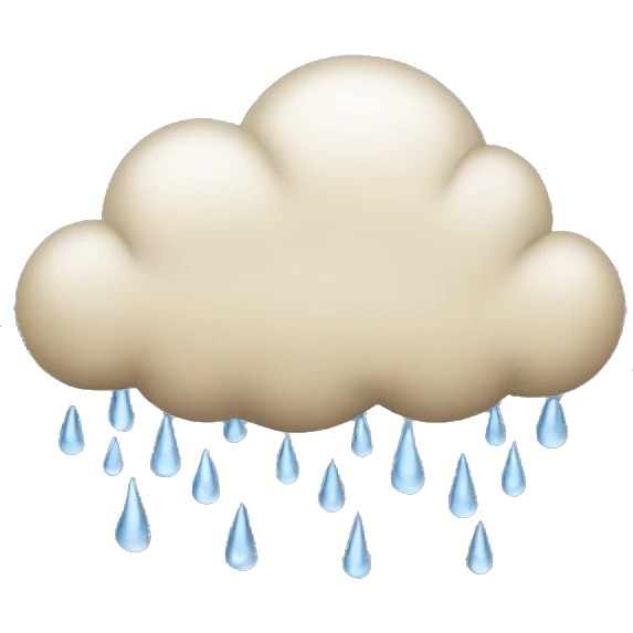 beige cloud with rain emoji