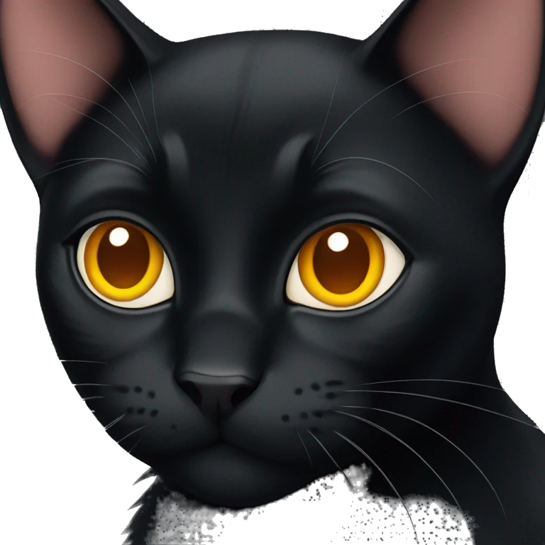 black cat with amber eyes emoji