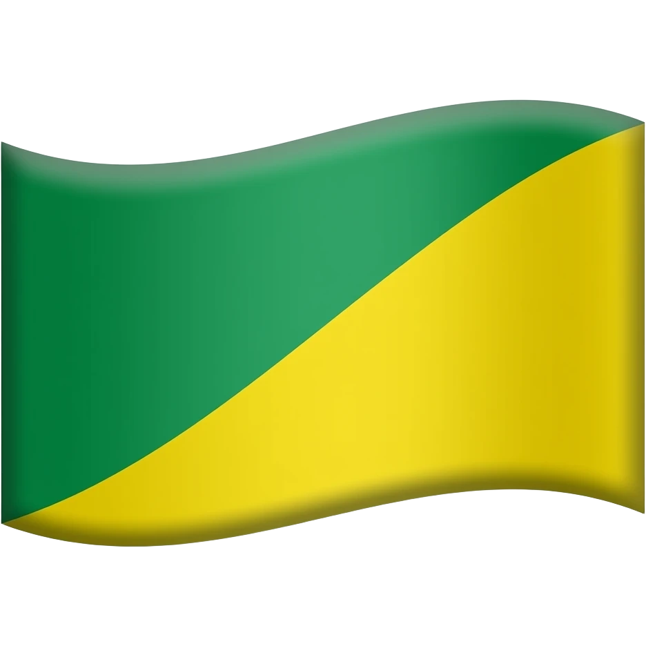 faça emoji da bandeira do Acre, um retângulo dividido diagonalmente (amarelo na parte inferior, verde na emoji