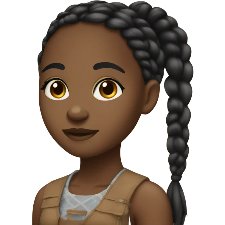 A beautiful black girl with braids emoji
