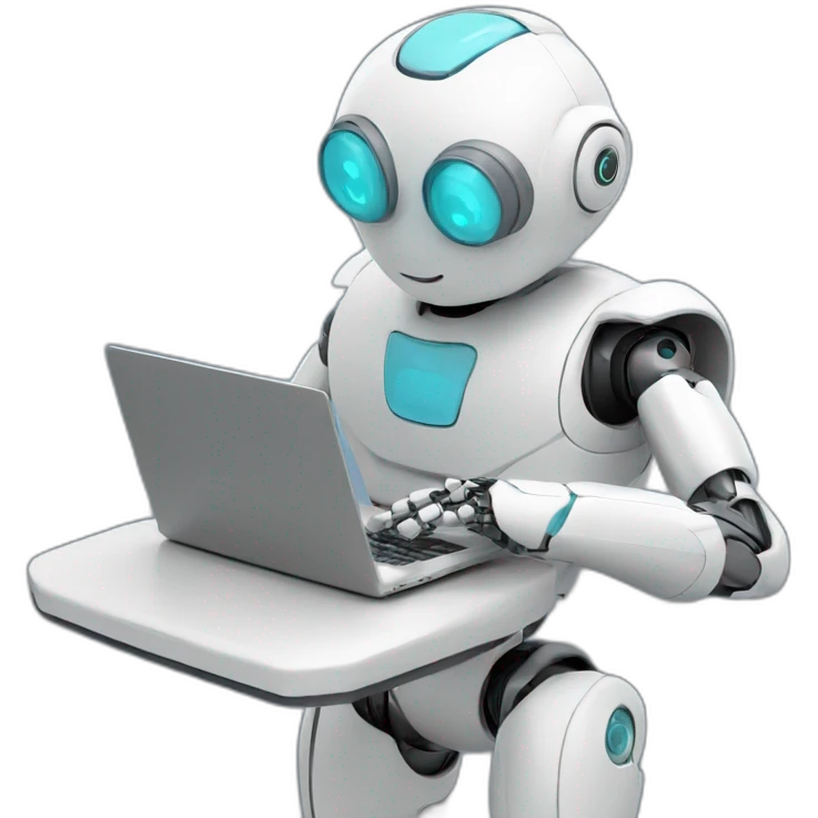 robot with laptop emoji