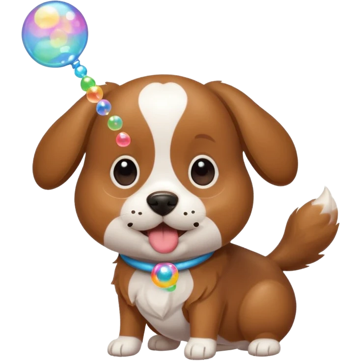 dog blowing bubbles emoji