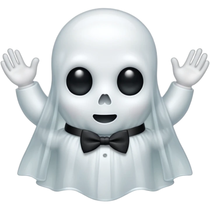 A ghost with a bowtie emoji