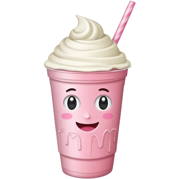 un vector de vaso de batido animado, de caricatura, con tapa y pitillo, que tenga brazos y piernas, cara tierna y que inspire confianza y amabilidad emoji