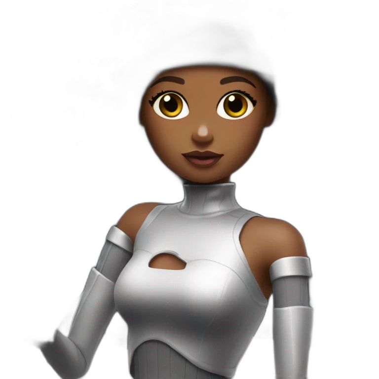  black barbie holding space invader  emoji