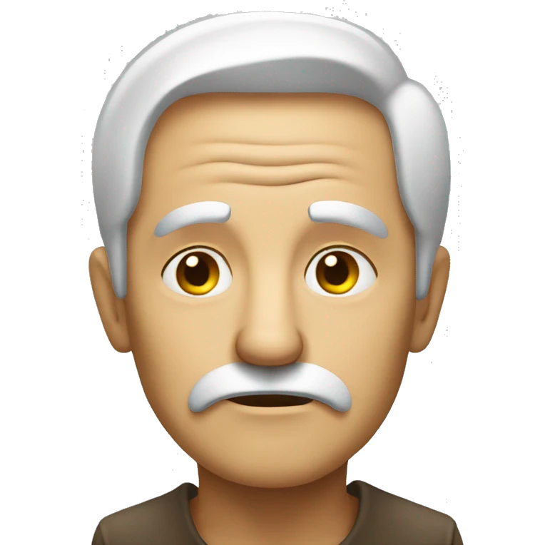 An old man thinking emoji