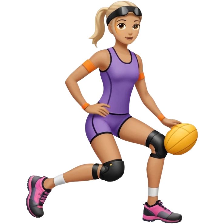 woman with knee pad emoji