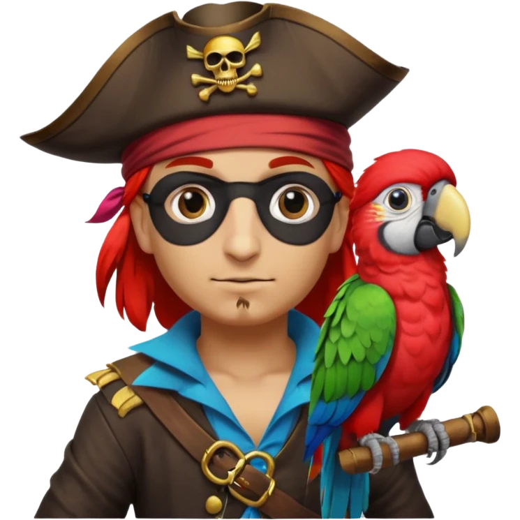 pirate and parrot emoji