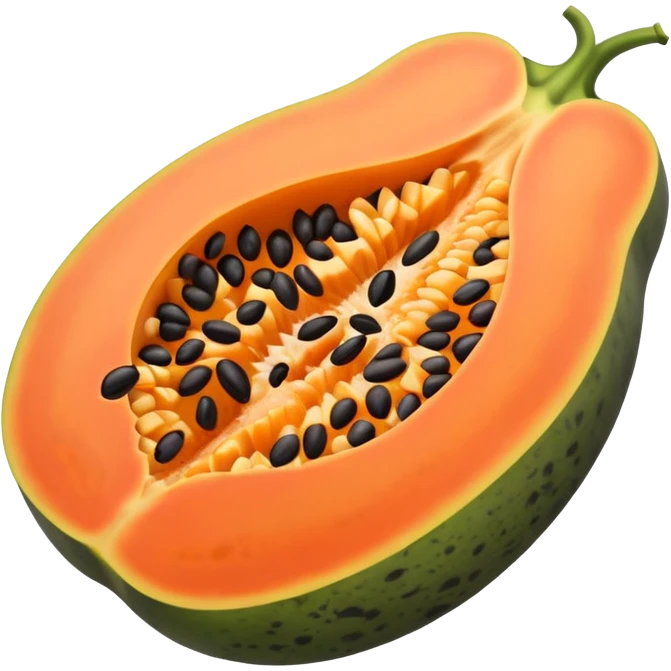 I wanted to create a emoji of papaya fruit where its cut in half and its showing its seeds emoji