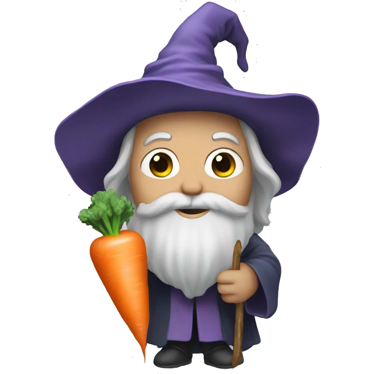 A wizard with a carrot as a wand emoji