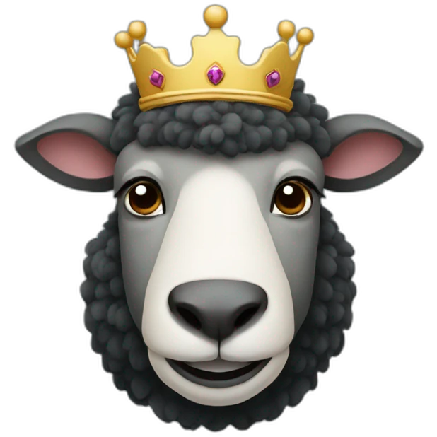 black sheep face with crown emoji