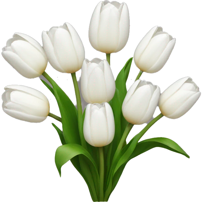 white tulip bouquet  emoji