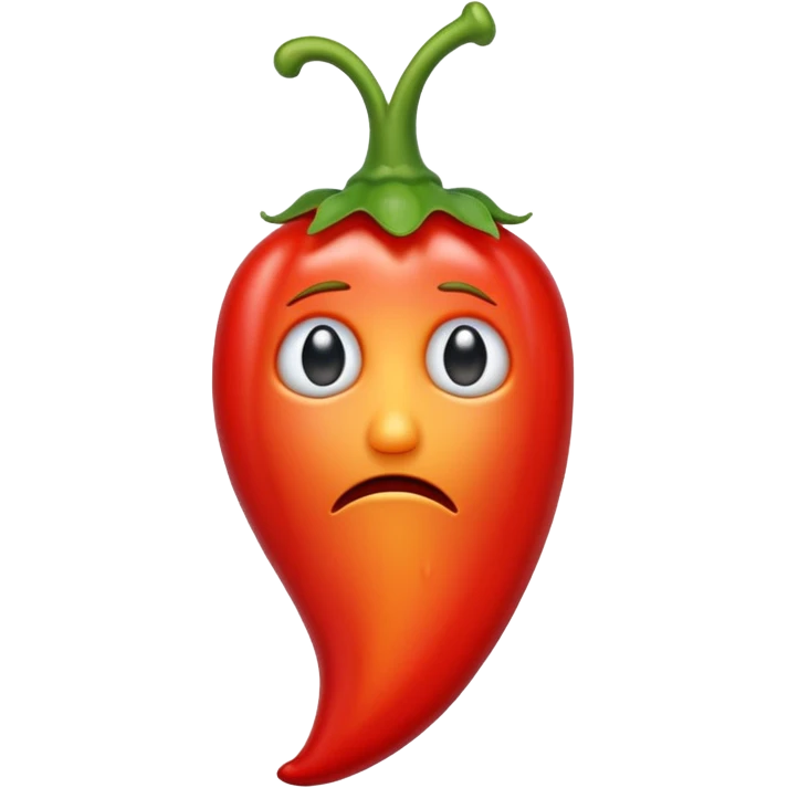 Crying red hot pepper emoji