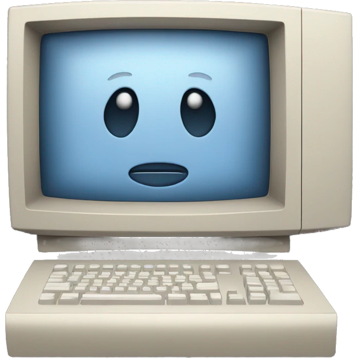 Macintosh Computer with face on the screen emoji
