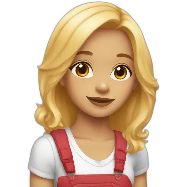 blonde girl with red english cocker spaniel emoji