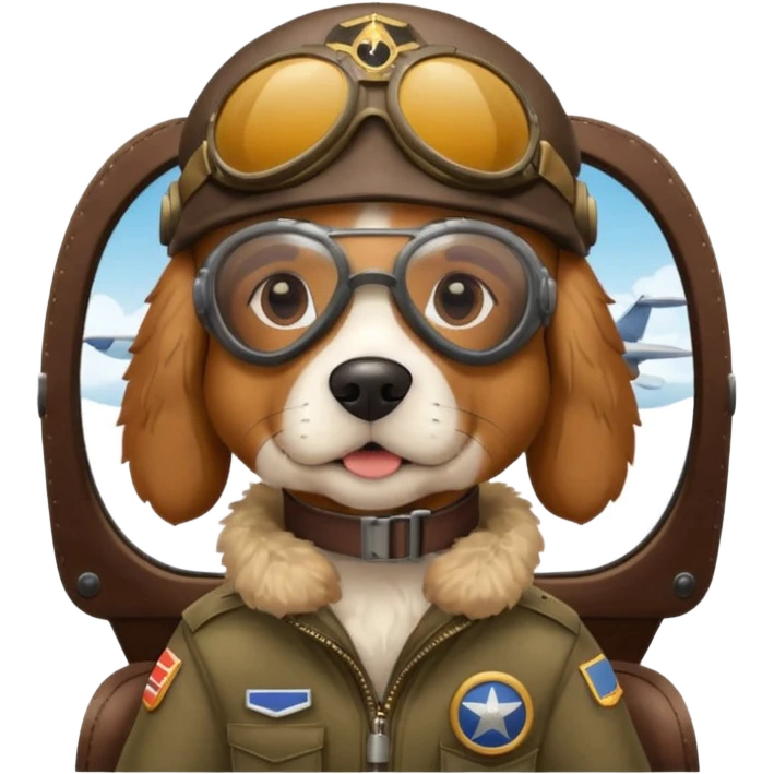 dog pilot riding plane emoji