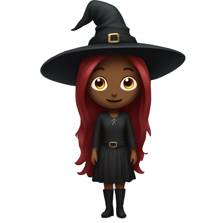 witch with dark red long hair  emoji
