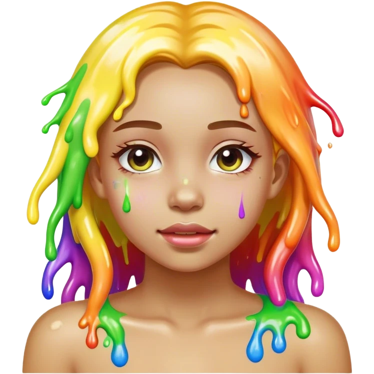  Girl covered in rainbow slime emoji