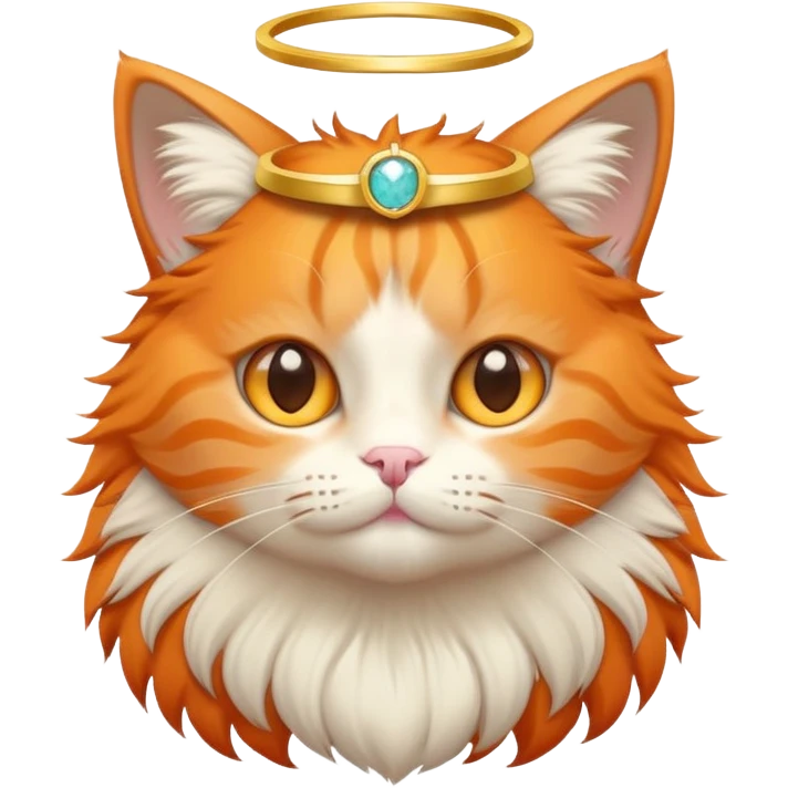 Orange cat wearing a halo emoji