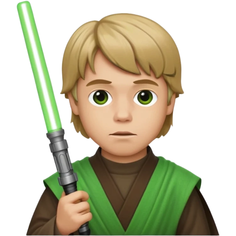 Star Wars Return of the Jedi, Luke Skywalker with green lightsaber, emoji style emoji